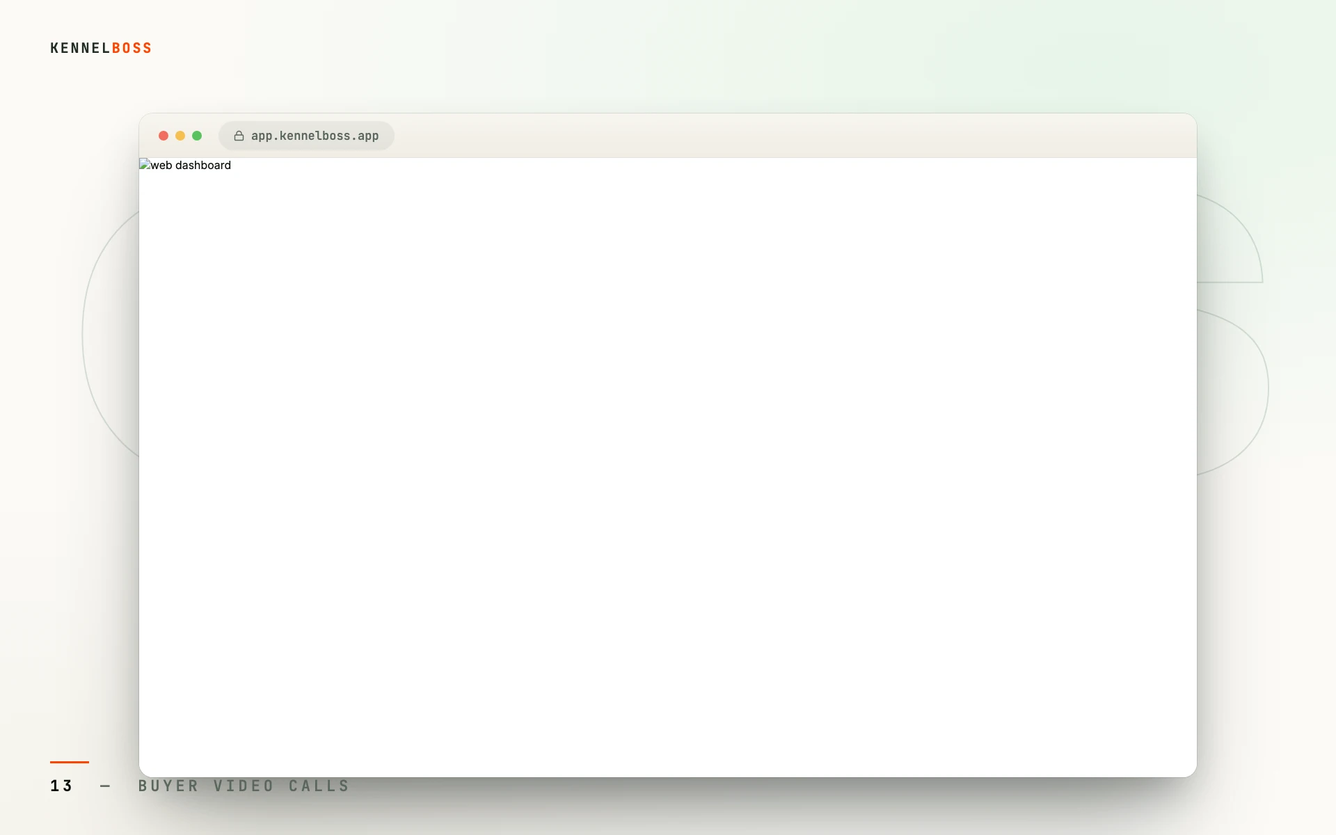 Scheduled buyer video calls in the KennelBoss dashboard
