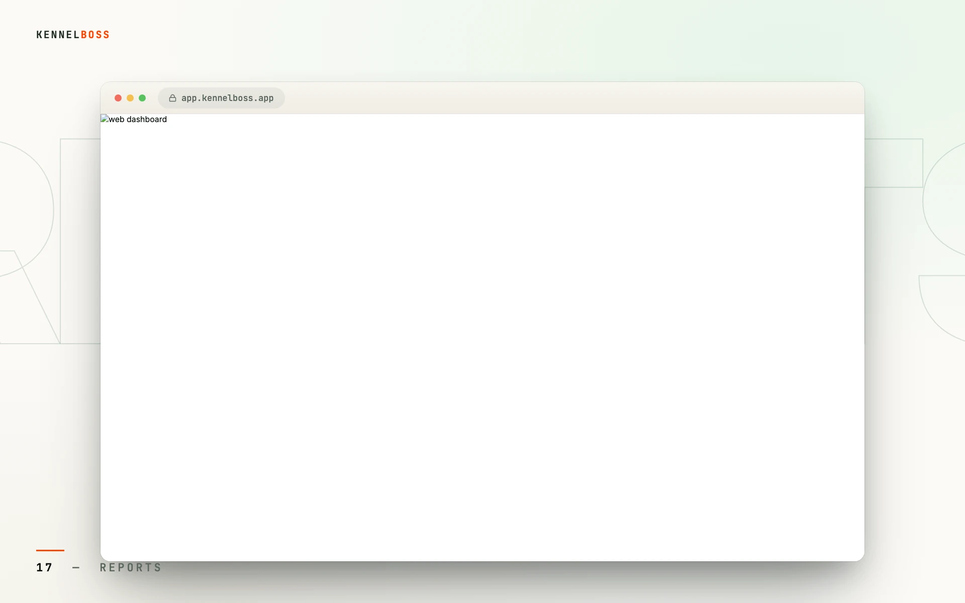 Kennel reports in the KennelBoss dashboard